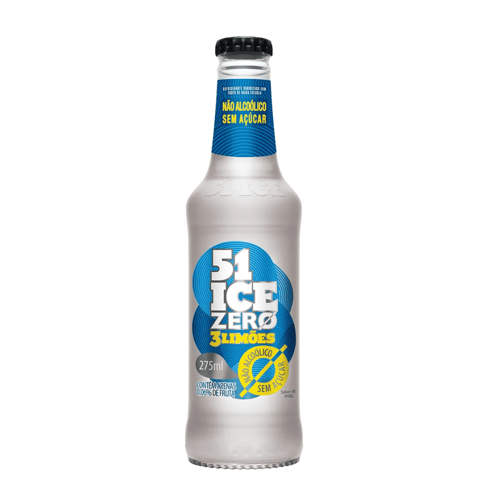 Bebida Gaseificada 51 Ice 3 Limões Zero Álcool e Açúcar 275ml