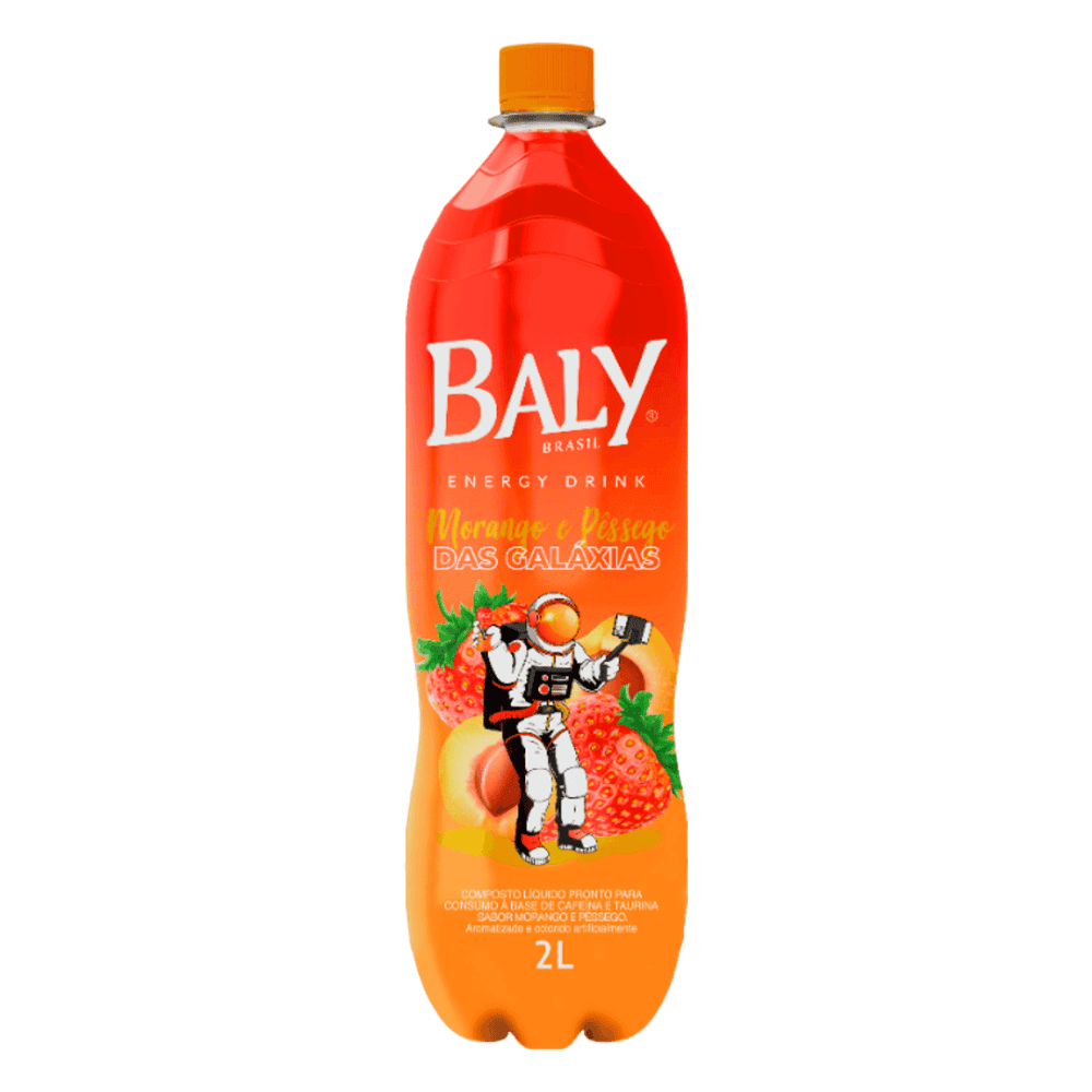 Energético Baly Morango e Pêssego 2L