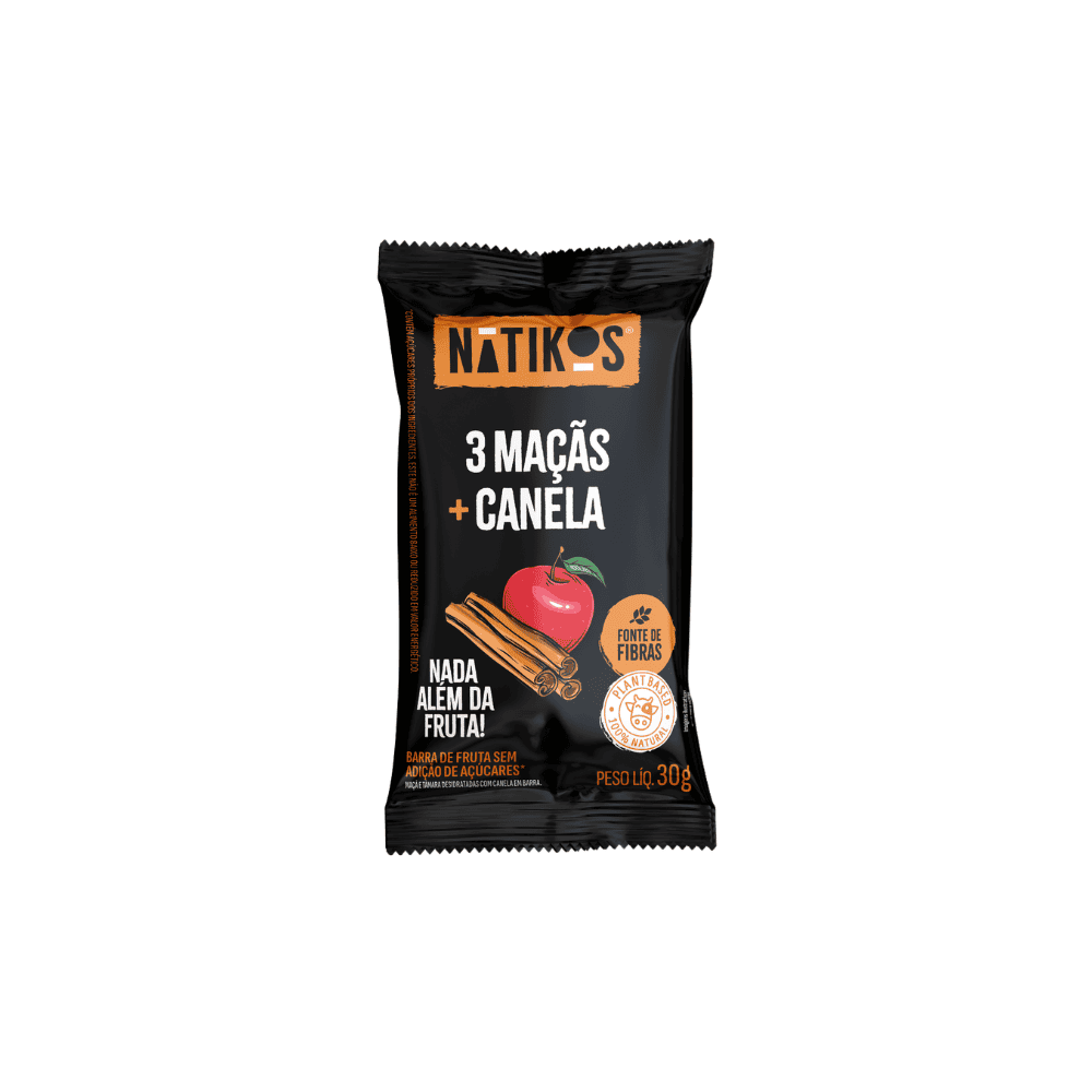 Barra de Frutas Maçã com Canela Nátikos 30g