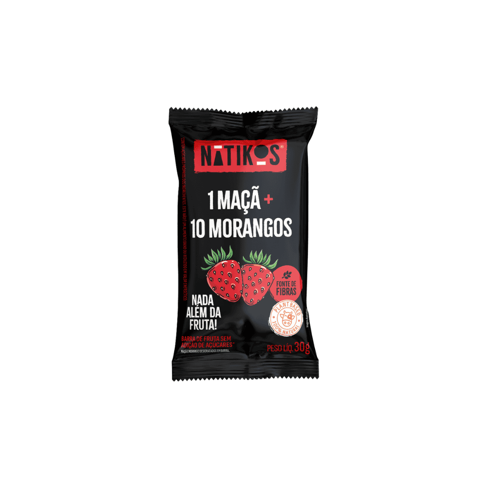 Barra de Frutas Maçã e Morango Nátikos 30g