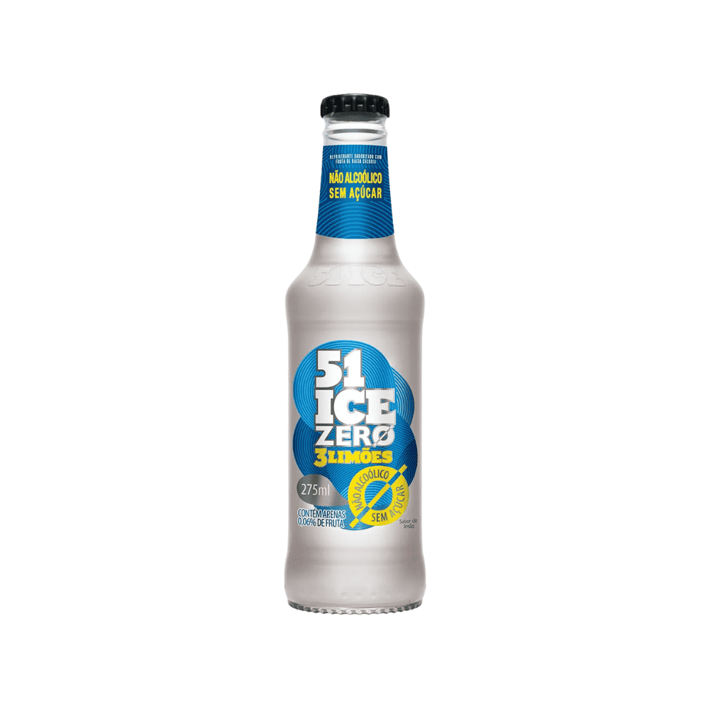 Bebida Gaseificada 51 Ice 3 Limões Zero Álcool e Açúcar 275ml